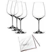Riedel Extreme Cabernet Glasses Value Gift Pack (4-Pack) with Large Microfiber Polishing Cloth Bundle (2 Items)