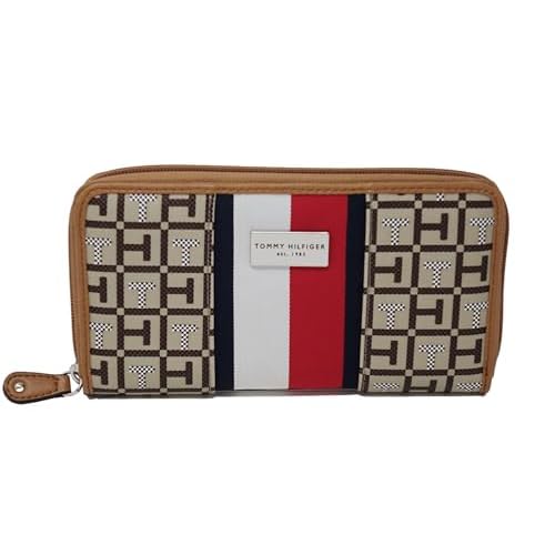 Tommy Hilfiger Womens TH Logo Print Zip Around Wallet Clutch Bag
