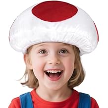 JEGERMIG Halloween Kid Toad Mushroom Hat White with Red Spots Gaming Cosplay Costume Accessory