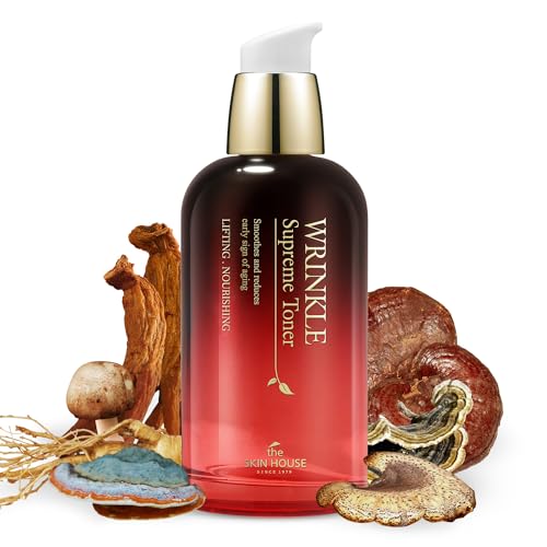 The Skin House Wrinkle Supreme Toner Firming & Moisturizing Facial Toner with Red Ginseng & Herbal Extracts | Elasticity Boost & Smooth Skin, Korean Skincare | 130ml  4.39 fl.oz