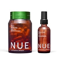 The Nue Co. Prebiotic+ Probiotic Supplement & Magnesium Ease Bundle - Supports Digestive Health, Gut Balance & Immunity - Relieves Muscle Tension & Promotes Relaxation | Capsules & Spray