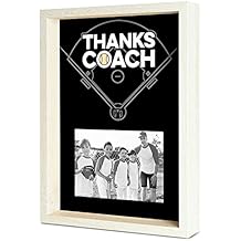 ChalkTalkSPORTS Baseball Coach Gift Frame - Autograph Ready Baseball Picture Frame - Holds 4x6 Photo - Desk or Wall Display - Thanks Coach