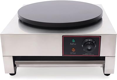 Commercial Electric Crepe Maker, Single Pan 1.7KW Electric Pancake Machine Electric Crepe Maker Non stick Crepe Pan Portable Electric Tabletop Circular Hotplate Stove for Home Kitchen