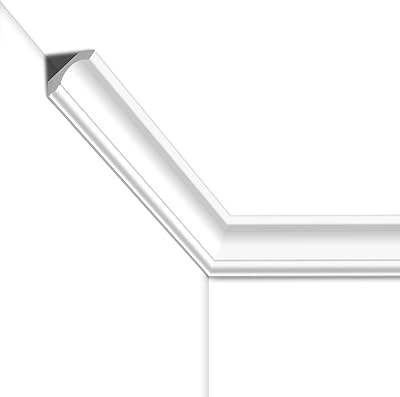 STICKGOO Ceiling Crown Molding Trim 10-Pack 40Ft in Total Length, High-Impact Polystyrene Decorative Ceiling Molding Bars -Installed with Glue, White Adhesive not Included
