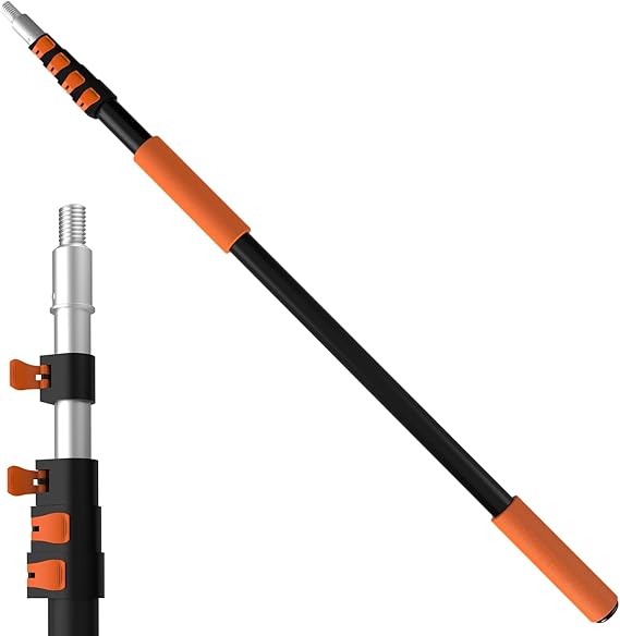 LAANPOLE Telescoping Pole, 5-20FT Aluminum Extension Pole(26FT Reach), Multi-Purpose Paint Roller for Painting, Dusting and Cleaning