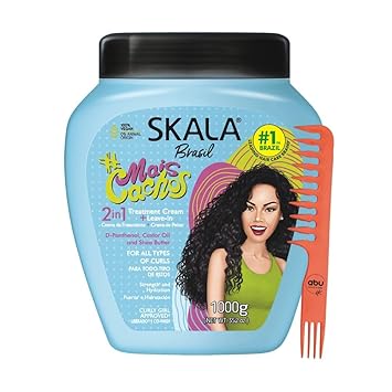 Skala Expert Mais Cachos Hair Care, 1000g, Brazilian More Curls Eliminate Anti Frizz, For Curly Hair 2 in 1 Conditioning Treatment Cream and Cream To Comb - 35.2Oz