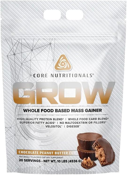 Core Nutritionals Grow Mass Gainer | Whole Food Carb Blend  Protein Blend | Maltodextrin Free | 880 Calories, 50g Protein | 10 Pound Chocolate Peanut Butter Cup