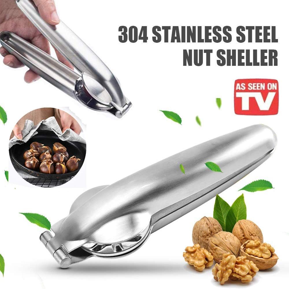 Chestnut Opener,Nutcracker Chestnut Clip, Kitchen Utensils Dried Fruit Opener，Nut Cracker Sheller Walnut Pliers, Metal Nut Opener Plier, 304 Stainless Steel Multifunctional Chestnut Opener