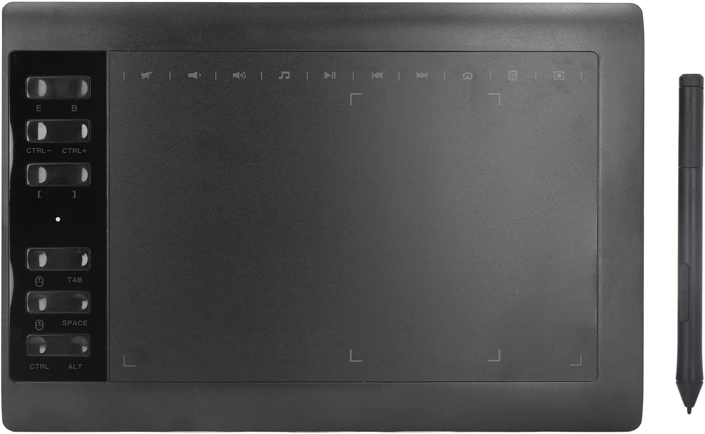 Multifunctional 8192 Pressure Sensitive Battery Freepen for Graphic Drawing Tablet, Digital Drawing, Animation Making, Office Markup and Online Education, Desktop Laptop Cell Phone Tablet Black