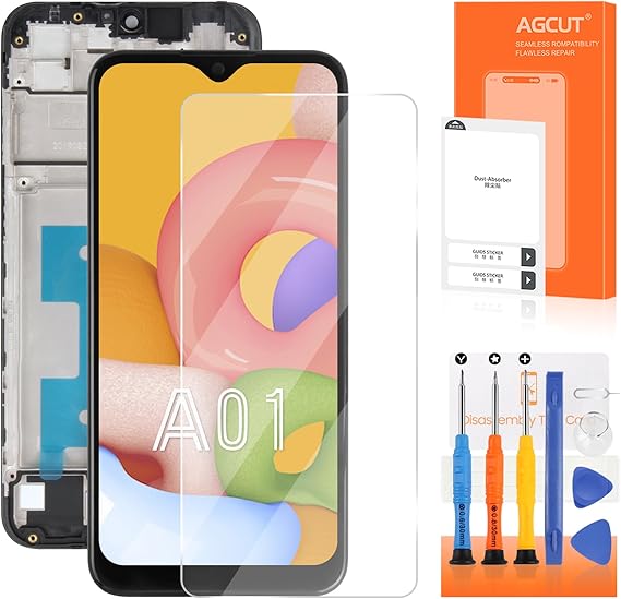 for Samsung Galaxy A01 Replacement Screen LCD and Digitizer A01 SM-A015AZ Screen Replacement SM-A015AZ LCD SM-A015F SM-A015G A015 Screen Replacement Assembly with Frame Big Size(Not fit A015M