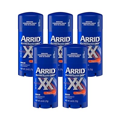 Arrid XX Extra Extra Dry Solid Antiperspirant Deodorant, Regular, 2.6 oz. Pack of 5