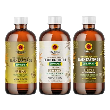 Tropic Isle Living Jamaican Black Castor Oil Collection 4oz Trio