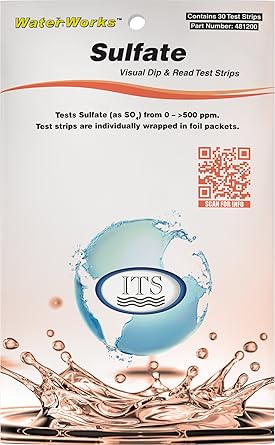 Industrial Test Systems WaterWorks 481200 Sulfate Check Test Strip, 0-400 ppm Range (Pack of 30)