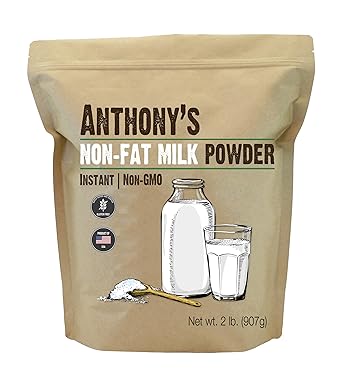Anthonys Non Fat Milk Powder, 2 lb, Instant, Gluten Free & Non GMO