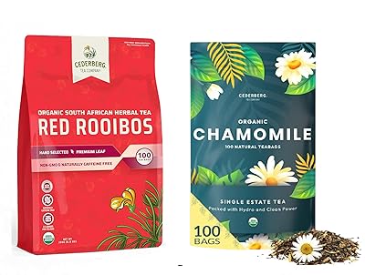Cederberg Tea Company Organic Herbal Teas Red Rooibos & Chamomile Single-Estate Tea Bundle 200 Tea Bags